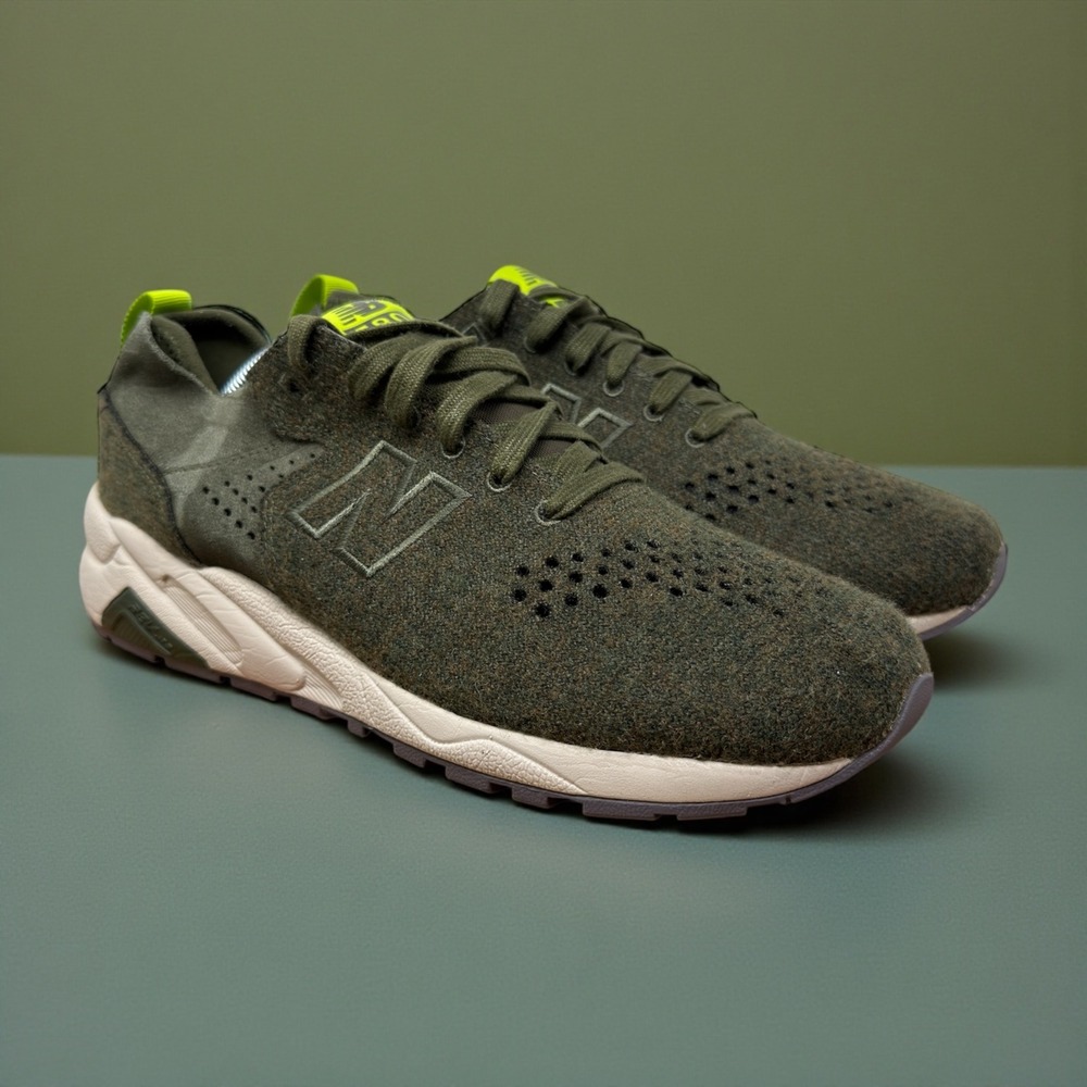 New Balance 580 Reengineered Olive Green Neon Yellow Wool Mens 10.5 MRT580DF